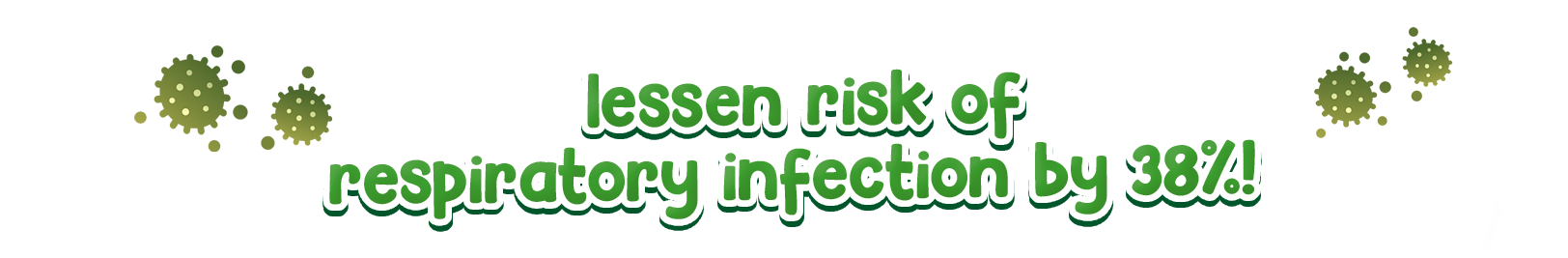 Lessen risk of respiratory infection by 38%
